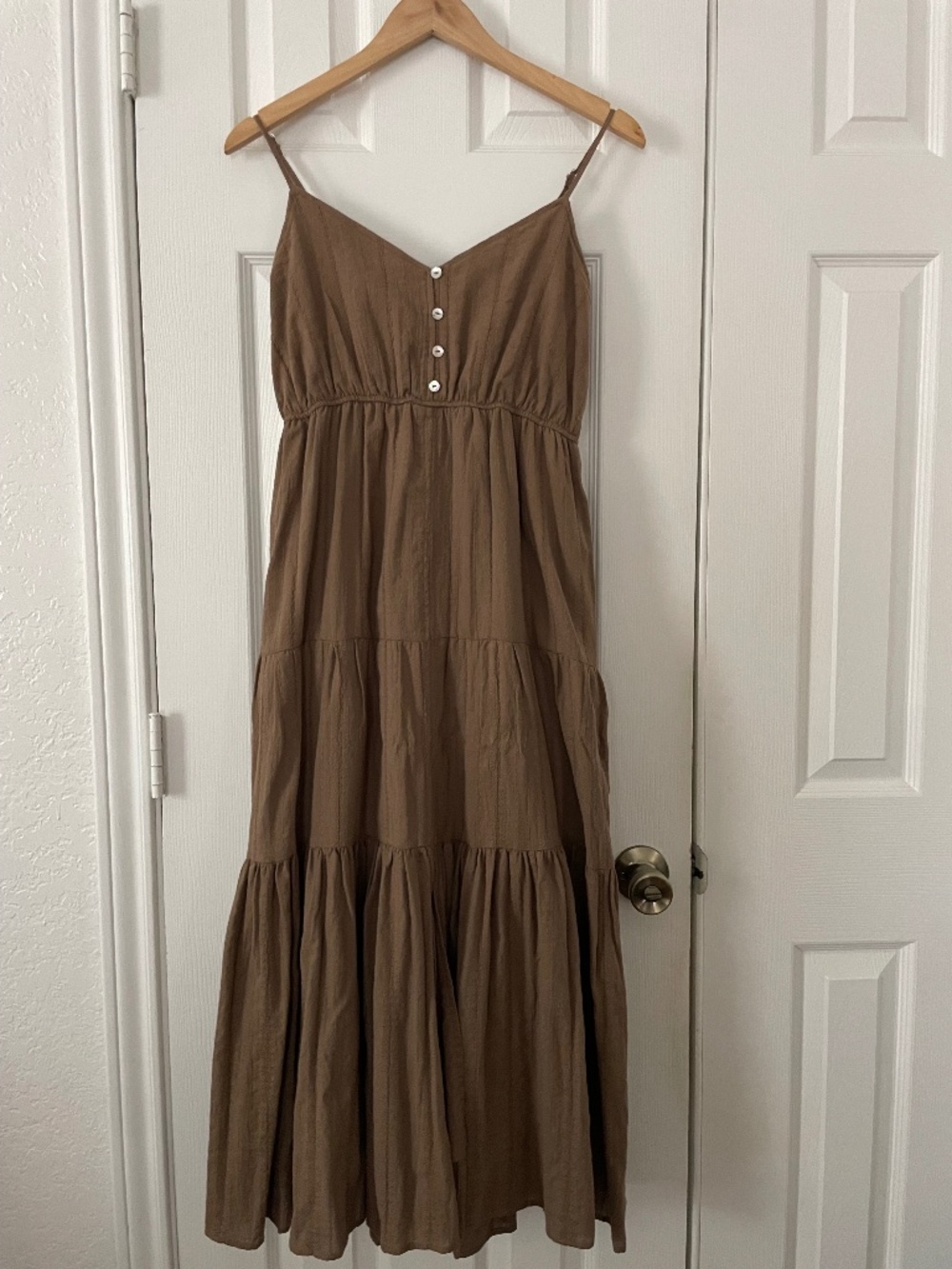 Brown tiered midi/maxi dress from Flag and Anthem